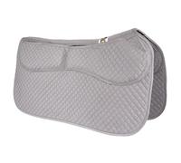 ECP Equine Comfort Products Thermoregulating Western Saddle Pad, Machine Washable Contoured Fit, Water Absorbing, Therapeutic, Shock Absorbing with Adjustable Memory Foam Shims, Gray
