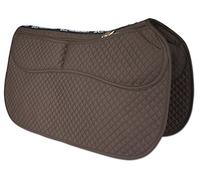 ECP Equine Comfort Products Thermoregulating Western Saddle Pad, Machine Washable Contoured Fit, Water Absorbing, Therapeutic, Shock Absorbing with Adjustable Memory Foam Shims, Brown