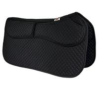 ECP Equine Comfort Products Thermoregulating Western Saddle Pad, Machine Washable Contoured Fit, Water Absorbing, Therapeutic, Shock Absorbing with Adjustable Memory Foam Shims, Black