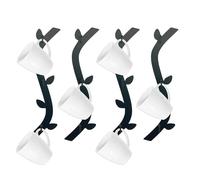 Ecqizer Coffee Mug Wall Rack - Metal Cup Holder Tree for Bar Decor - 4pcs Black Mounted Rack