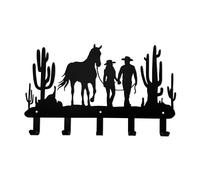 Ecqizer Cowboy Coat Hooks Wall Decor-Cowboy Hangers and Key Hooks Holder-Clothes Cowboy Hat Rack and Backpack Hanger-Cowboy Wall Art Decor for Storage, Living Room, Hallway, Bedroom…