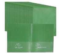 ECR4Kids MessageStor 2-Pocket Parent-Teacher Classroom Communication Folder, Flexible Plastic Folder with Pockets, Letter Size Paper, 36-Piece Set, Green