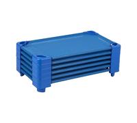ECR4Kids Toddler Naptime Cot, Stackable Daycare Sleeping Cot for Kids, 40" L x 23" W, Ready-to-Assemble, Blue (Set of 6)