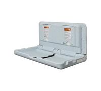 ECR4Kids Wall-Mounted Baby Changing Station, Horizontal Fold-Down Diaper Change Table with Safety Straps for Commercial Bathrooms, ADA and ANSI Compliant, Free Replacement Straps, Grey Speckled