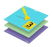 Ecraft Cutting Mat 12X12 for Cricut - Include (Strong/Standard/Light) Adhesive Sticky (3 Pack) Flexible Square Gridded Quilting Cut Mats Replacement for Crafts、Sewing and All Arts.（Variety