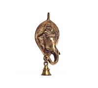 eCraftIndia Brass Lord Ganesh Face wall Hanging with Bell