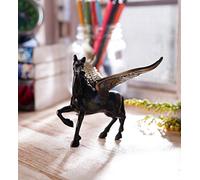 eCraftIndia Brown and Golden Brass Antique Finish Flying Angel Horse Statue Pegasus Feng Shui Animal Figurine Decorative Showpiece for Home Office Decor