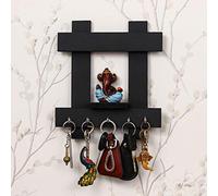 eCraftIndia Lord Ganesha Wooden Keyholder with 5 Key Knobs