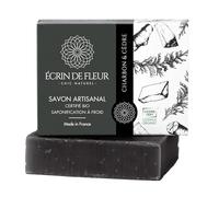 Écrin de Fleur - Charcoal & Cedar Soap for Men, COSMOS Organic & Nature et Progrès Certified, Cold Process Handmade in France, 90g