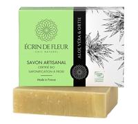 Écrin de Fleur - Organic Aloe Vera & Nettle Soap Bar, Handmade in France, COSMOS Organic & Nature et Progrès Certified, Patchouli & Peppermint, 90g