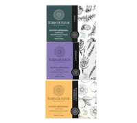 Écrin de Fleur - Organic Artisan Soap Gift Set for Natural Skincare, French Cold-Process Bar Soaps, COSMOS Organic & Nature et Progrès Certified, Plastic-Free, 3 x 90g