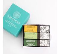 Écrin de Fleur - Organic Artisanal Soap 3-pack (Argan & Clay 1x90g, Avocado & Hemp 1x90g, Aloe Vera & Nettle 1x90g)