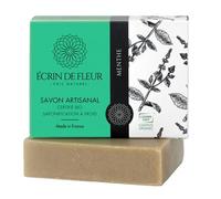 Écrin de Fleur - Organic Mint Soap for Men, COSMOS & Nature et Progrès Certified, Cold Process, Handcrafted in France, Peppermint & Citrus, 90g