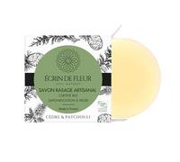 Écrin de Fleur - Organic Shaving Soap for Men, Cedar & Patchouli, COSMOS Certified, Nature et Progrès, Handmade in France, 55g