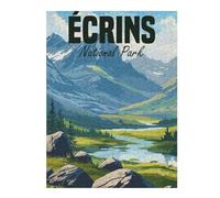 Ecrins National Park Classic Wooden Jigsaw Puzzle for Adults, 500 PCS
