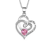 Ecripe 925 Sterling Silver Heart Necklaces for Women, Silver Necklace with Heart Pendant, Adjustable Chain for Mum Girls Her