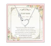 Ecripe Sterling Silver 925 Necklaces for Women, Heart Pendants Ladies Necklaces with Cubic Zirconia, Adjustable Jewellery Birthday Gift for Nana (NANA)