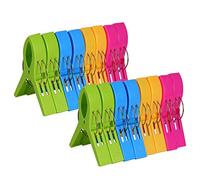 ECROCY Towel Clips for Beach Chairs Heavy Duty, 16 Pack Chair Clips for Beach Towels Non-Slip, Waterproof Towel Holder in Bright Colors, Wonderful Cruise Essentials for You