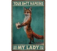 Ecrtorin Funny Fox Bathroom Wall Art Decor Metal Tin Sign Retro Medieval Themed Home Room Rustic Toilets Vintage Posters Fox Enthusiast Novelty Gifts My Lady Weird Decor 8x12 in