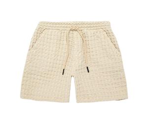 Ecru Waffle Shorts Stylish Comfortable - male - OAS - Casual Shorts - Beige - S - Shorts S