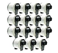 ECSC 15 Rolls DK-22205 62mm x 30.48m Continuous Length Paper Labels Compatible with Brother, Labels Using for Brother QL-810W QL-820NWB QL-580N QL-800 QL-1050 QL-1050N QL-1060N QL-500 QL-550 QL-570