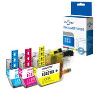 ECSC 421XL Compatible Ink Cartridge For Printer, Replacement For Brother 421XL DCP-J1050DW DCP-J1140DW DCP-J1800DW MFC-J1010DW Cyan Magenta Yellow (3-Pack)