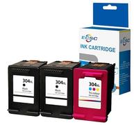 ECSC Compatible Ink Cartridge 304XL For Printer, Compatible with HP Deskjet 2600 2620 2622 2630 2632 2633 2634 3720 3730 3732 3733 All-in-One 3735 3750 Black, Tri-Color (3-Pack)