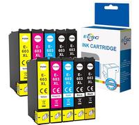ECSC Compatible Ink Cartridge 603XL For Printer, Compatible with Epson WorkForce WF-2810 DWF WF-2820 DWF WF-2830 DWF WF-2835 DWF WF-2840 DWF WF-2845 DWF WF-2850 DWF Black Cyan Magenta Yellow (10-Pack)