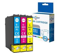 ECSC Compatible Ink Cartridge 603XL For Printer, Compatible with Epson WorkForce WF-2810 DWF, WF-2820 DWF, WF-2830 DWF, WF-2835 DWF, WF-2840 DWF, WF-2845 DWF, WF-2850 DWF Cyan Magenta Yellow (3-Pack)