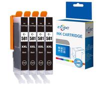 ECSC Compatible Ink Cartridge CLI-581XXLB For Printer, Compatible With Canon Pixma TR7550 TR7650 TR8550 TS6151 TS6250 TS6251 TS6350 TS6350a TS6351 TS6351A TS705 TS705a TS8150 (Small Black, 4-Pack)