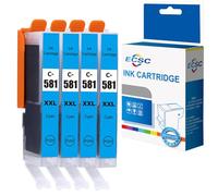 ECSC Compatible Ink Cartridge CLI-581XXLC For Printer, Compatible With Canon Pixma TR7550 TR7650 TR8550 TS6150 TS6151 TS6250 TS6251 TS6350 TS6350a TS6351 TS6351A TS705 TS705a TS8150 (Cyan, 4-Pack)