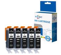 ECSC Compatible Ink Cartridge PGI-580XXLB For Printer, Compatible With Canon Pixma TR7550 TR7650 TR8550 TS6151 TS6250 TS6251 TS6350 TS6350a TS6351 TS6351A TS705 TS705a TS8150 (Large Black, 5-Pack)