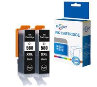 ECSC Compatible Ink Cartridge PGI-580XXLB For Printer, Compatible With Canon Pixma TR7550 TR7650 TS6150 TS6151 TS6250 TS6251 TS6350 TS6350a TS6351 TS6351A TS705 TS705a TS8150 (Large Black, 2-Pack)