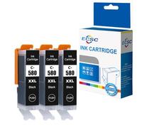 ECSC Compatible Ink Cartridge PGI-580XXLB For Printer, Compatible With Canon Pixma TR7550 TR8550 TS6150 TS6151 TS6250 TS6251 TS6350 TS6350a TS6351 TS6351A TS705 TS705a TS8150 (Large Black, 3-Pack)