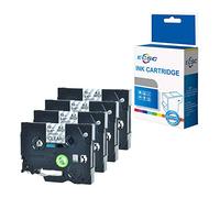 ECSC Compatible Label Cassette Replace For Brother GL-100 200 200VP H100 H105 H105VP PT-1000 1000P 1005BTS 1005F 1005FB 1010 1080 1090 1230PC 1260VP 1280 TZ131 1/2" (12mm) (Black on Clear, 4-Pack)