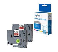 ECSC Compatible Label Cassette Replace For Brother PT-1000 1005BTS 1005F 1005FB 1010 1090 1230PC 1260VP 1280 1280DT 1290VP 1830VP 18R 2030VP 2420PC 2430PC 2460 TZ421 3/8" (9mm) (Black on Red, 2-Pack)