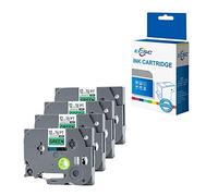 ECSC Compatible Label Cassette Replace For Brother PT-1010 1090 1260VP 1280 1280DT 1290VP 1830VP 2030VP 2420PC 2460 2470 2480 2500PC 2700VP 2730VP 300BT TZ731 1/2" (12mm) (Black on Green, 4-Pack)