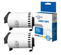 ECSC Compatible Label Roll Replacement for Brother QL-1050, QL-1050N, QL-1060N, QL-1100, QL-1110NWB Label Printers (White, 2-Pack)