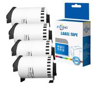 ECSC Compatible Label Roll Replacement for Brother QL-1050, QL-1050N, QL-1060N, QL-1100, QL-1110NWB Label Printers (White, 4-Pack)