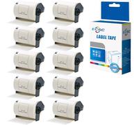 ECSC Compatible Label Roll Replacement for Brother QL-1050 QL-1050N QL-1060N QL-1110NWB QL-500 QL-500A QL-500BS QL-500BW (White, 10-Pack)