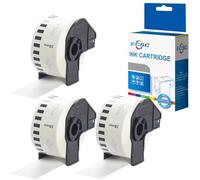 ECSC Compatible Label Roll Replacement for Brother QL-1100, QL-1110NWB QL-500 QL-500A QL-500BS QL-500BW QL-800 QL-810W QL-820NWB (White, 3-Pack)
