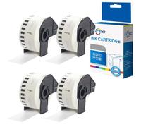 ECSC Compatible Label Roll Replacement for Brother QL-1100, QL-1110NWB QL-500 QL-500A QL-500BS QL-500BW QL-800 QL-810W QL-820NWB (White, 4-Pack)