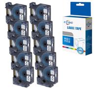 ECSC Compatible Label Tape Replacement for Dymo LabelManager 120P LabelManager 150 LabelManager 160 LabelManager 210D LabelManager 220P LabelManager 260P LabelManager 280 (White, 10-Pack)