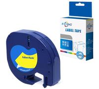 ECSC Compatible Label Tape Replacement for Dymo LetraTag LT-100H Dymo LetraTag LT-100T Label Tape S0721620 (Black on Yellow, 1-Pack)
