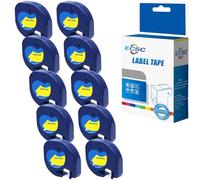 ECSC Compatible Label Tape Replacement for Dymo LetraTag LT-100H Dymo LetraTag LT-100T Label Tape S0721620 (Black on Yellow, 10-Pack)