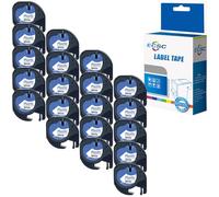 ECSC Compatible Label Tape Replacement for Dymo LetraTag LT-100H LetraTag LT-100T LetraTAG XR Label S0721610 (Black on White, 20-Pack)