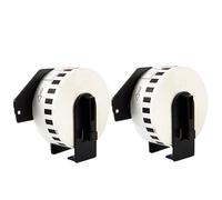 ECSC Compatible White Paper Rolls Replacement for Brother QL-810W, QL-820NWB, QL-800, QL-1050, QL-1050N, QL-1060N, QL-500, QL-550, QL-710W, QL-720NW (White, 2-Pack)