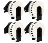 ECSC Compatible White Paper Rolls Replacement for Brother QL-810W, QL-820NWB, QL-800, QL-1050, QL-1050N, QL-1060N, QL-500, QL-550, QL-710W, QL-720NW (White, 4-Pack)