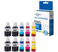 ECSC Ink Cartridge GI-50 For Printer, Compatible With Canon Pixma G5050 G6050 G7050 (B,C,M,Y 10-Pack)