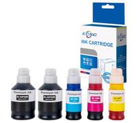 ECSC Ink Cartridge GI-50 For Printer, Compatible With Canon Pixma G5050 G6050 G7050 (B,C,M,Y 5-Pack)